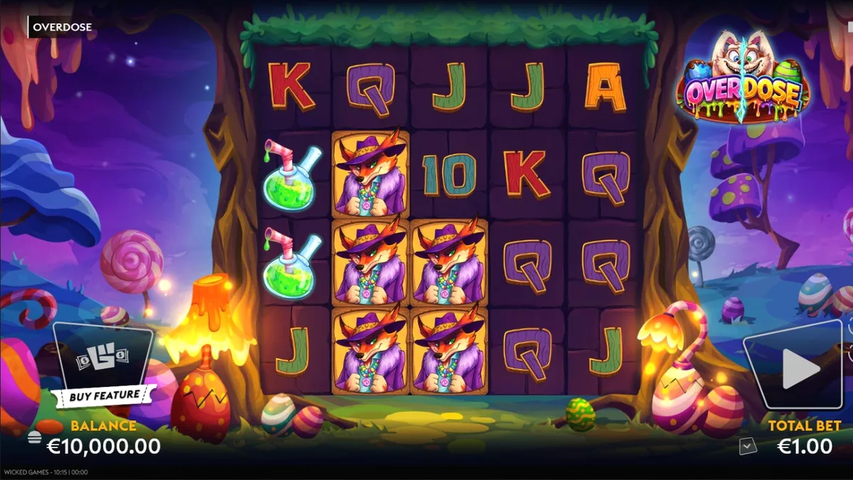Tampilan visual slot Overdose dengan tema Paskah yang unik dan gelap